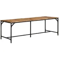vidaXL Eettafel 220x90x75 cm massief hout ruw mangohout