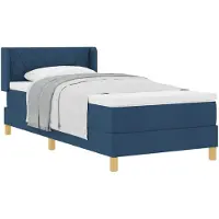 vidaXL Boxspring bed met hoofdeinde Blauw 200 x 90 cm Stof