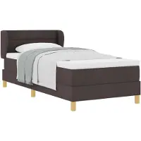 vidaXL Boxspring bed met matras Donkerbruin 90 x 190 cm Stof