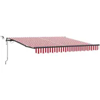 vidaXL Uitschuifbare luifel Rood en Wit 300 x 250 cm Polyester