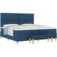 vidaXL Boxspring bed met hoofdeinde Blauw 200 x 200 cm Stof