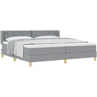 vidaXL Boxspring bed met hoofdeinde Lichtgrijs 200 x 200 cm Stof