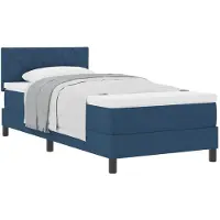 vidaXL Boxspring bed met hoofdeinde Blauw 90 x 190 cm Stof