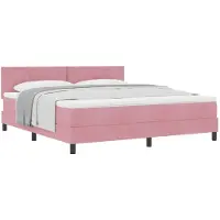 vidaXL Boxspring bed met hoofdeinde Roze 180 x 200 cm Fluweel