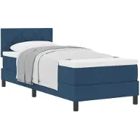 vidaXL Boxspringbed met hoofdeinde, blauw, 80 x 200 cm, stof