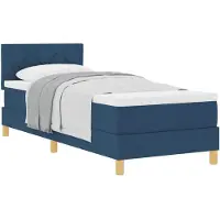 vidaXL Boxspring bed met kussen met hoofdeinde Blauw 80 x 200 cm Stof
