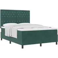 vidaXL boxspringbed met matras, donkergroen, 140 x 190 cm, fluweel