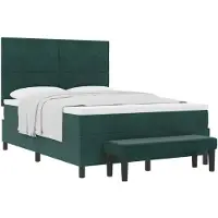 vidaXL Boxspring bed met hoofdeinde Donkergroen 200 x 140 cm Fluweel