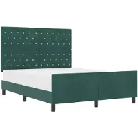 vidaXL Boxspring bed met hoofdeinde Donkergroen 140 x 200 cm Fluweel