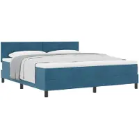 vidaXL Boxspring bed met hoofdeinde Donkerblauw 180 x 200 cm Fluweel