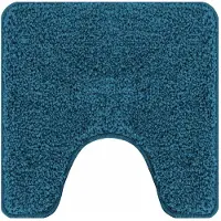 vidaXL Antislip Badmat met Toilet Uitsnede Blauw 50 x 50 cm PP