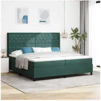 vidaXL Boxspring bed met matras Donkergroen 200 x 200 cm Fluweel
