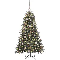 vidaXL Kunstkerstboom Groen 150 cm PVC en Plastic en Staal