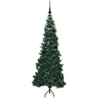 vidaXL Hoek Kunstkerstboom met 300 LED Groen 180 cm PVC en Metalen