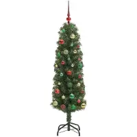 vidaXL Kunstkerstboom Groen 150 cm PVC en Staal en Kunststof