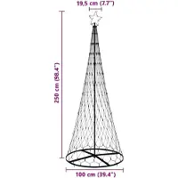 vidaXL LED kerstboom Warmwit 250 cm Metaal