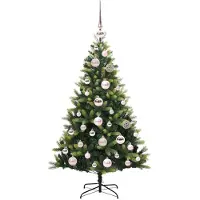 vidaXL Kunstmatige Gehingde Kerstboom 150 LEDs Groen 120 cm PVC en PE