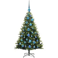 vidaXL Kunstmatige Gehingde Kerstboom 150 LEDs Groen 120 cm PVC en PE