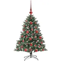 vidaXL Kunstkerstboom Groen 120 cm PVC en Plastic en Staal