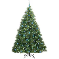 vidaXL Kunstkerstboom met 300 LED met standaard Groen 210 cm PE en PVC
