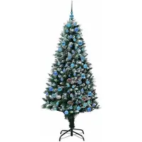 vidaXL Kunstkerstboom Groen 180 cm PVC en Staal en Kunststof