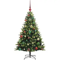vidaXL Kunstmatige Gehingde Kerstboom 150 LEDs Groen 120 cm PVC en PE