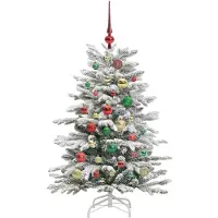 vidaXL Kunstmatige Hinged Kerstboom Wit 120 cm PE en PVC