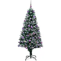 vidaXL Kunstkerstboom Groen 180 cm PVC en Staal en Kunststof