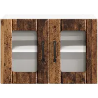 vidaXL Wandglas Kasten LUCCA Oud hout 60 x 31 x 40 cm Bewerkt hout