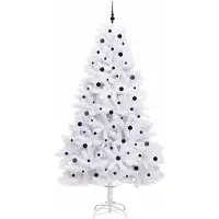 vidaXL Kunstmatige Hinged Kerstboom Wit 270 cm PVC en Staal