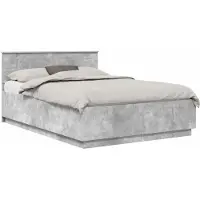 vidaXL Bedframe met hoofdeinde Betongrijs 160 x 200 cm Bewerkt hout