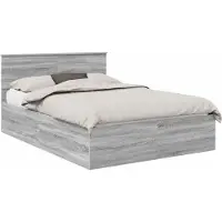 vidaXL Bedframe met hoofdeinde Grijs Sonoma 150 x 200 cm Bewerkt hout