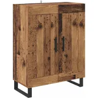 vidaXL Highboard 2 st Oud Hout 69,5 x 34 x 180 cm Bewerkt hout