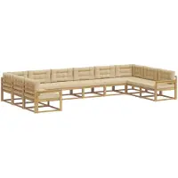vidaXL Buiten bank set 10 st Wit en Beige