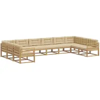 vidaXL Buiten bank set 10 st Wit en Beige