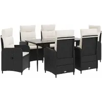 vidaXL Sofa Tafel Set 7 st PE rotan en poedergecoat staal