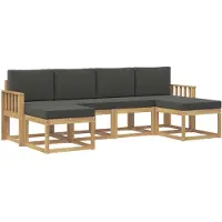 vidaXL Buiten bank set 6 st Wit en antracietkleurig Polyester