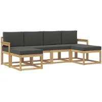 vidaXL Buiten bank set 6 st Wit en antracietkleurig Polyester