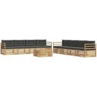 vidaXL Buiten bank set 9 st Wit en antracietkleurig Polyester