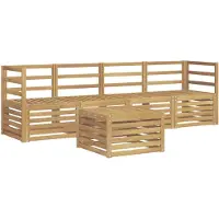 vidaXL Buiten bank set 5 st Wit Massief Acacia Hout