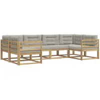 vidaXL Buiten bank set 6 st Wit en Lichtgrijs