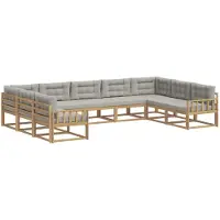 vidaXL Buiten bank set 9 st Wit en Lichtgrijs
