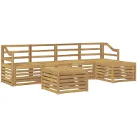 vidaXL Buiten bank set 6 st Wit Massief Acacia Hout