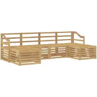 vidaXL Buiten bank set 6 st Wit Massief Acacia Hout