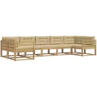 vidaXL Buiten bank set 7 st Wit en Beige