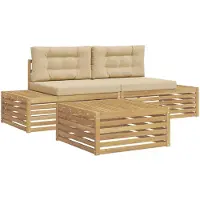 vidaXL 4 st Buiten bank set Polyester Wit