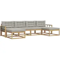 vidaXL Buiten bank set 6 st Wit en Lichtgrijs