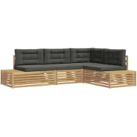 vidaXL 5 st Buiten bank set Polyester Wit