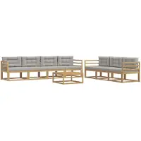 vidaXL Buiten bank set 7 st Wit en Lichtgrijs