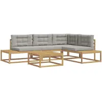 vidaXL Buiten bank set 5 st Wit Polyester